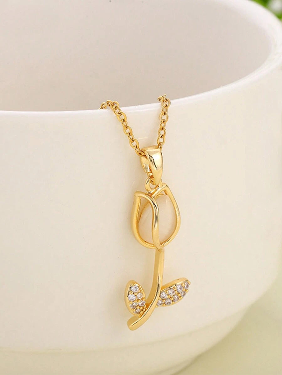 Collar Tulipán de Colores + Caja Regalo