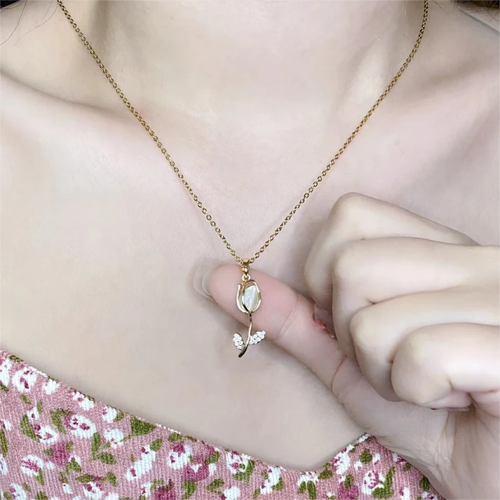 Collar Tulipán de Colores + Caja Regalo