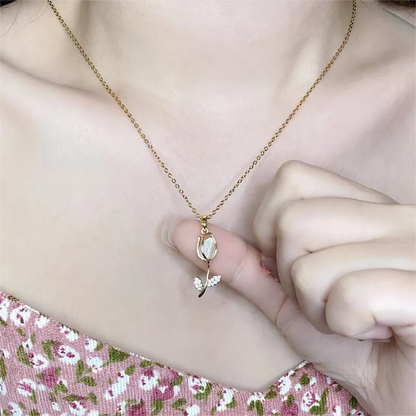 Collar Tulipán de Colores + Caja Regalo
