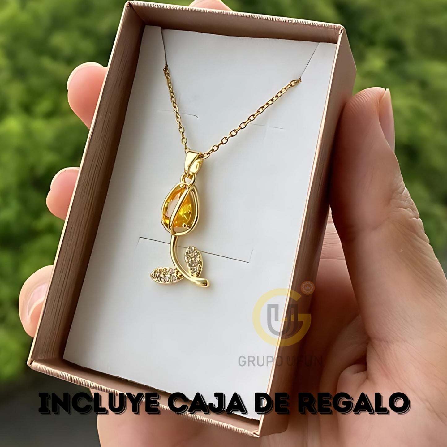 Collar Tulipán de Colores + Caja Regalo