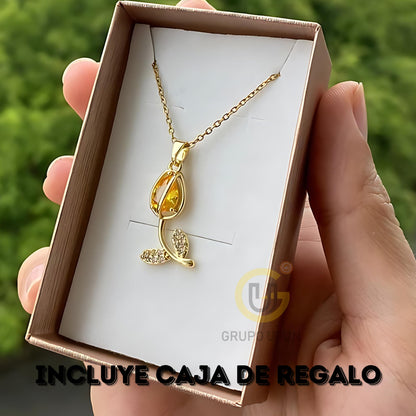 Collar Tulipán de Colores + Caja Regalo