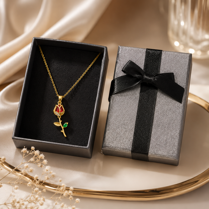 Collar Tulipán Rojo [Estuche de Lujo GRATIS]