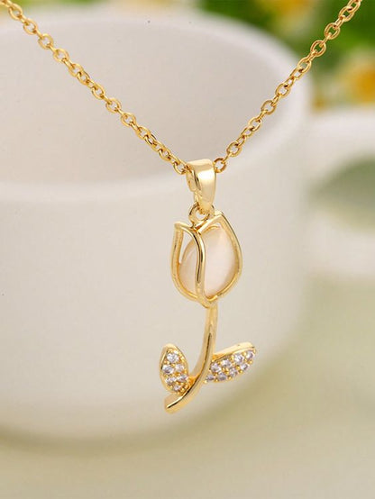 Collar Tulipán de Colores + Caja Regalo