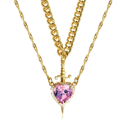 Set Collares Corazón & Espada + Caja Regalo