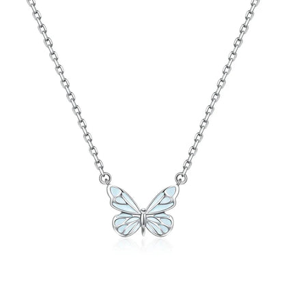 Set Mariposa Azul Luminosa - Collar & Pulsera que Brillan en la Oscuridad + Caja de Regalo