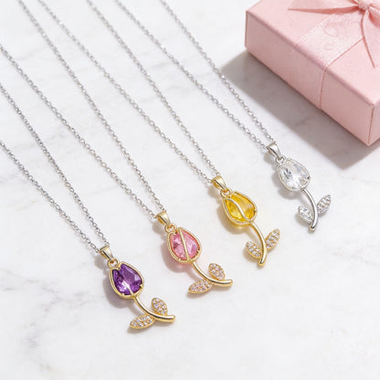 Collar Tulipán de Colores + Caja Regalo