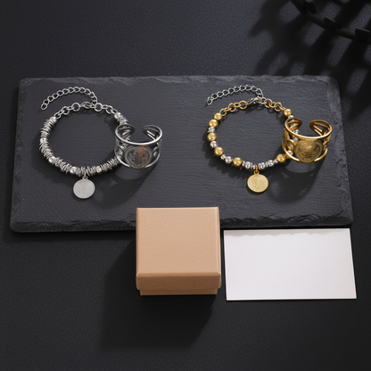 Set San Benito Anillo & Pulsera + Caja Regalo